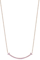 (Women) TIFFANY & CO. T Smile Necklace 18K Rose Gold Pink Sapphire Small . 68413710 (Women) TIFFANY & CO. T Smile Necklace 18K Rose Gold Pink Sapphire Small . 68413710