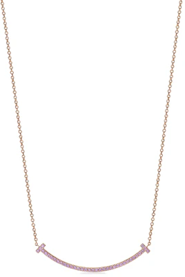 (Women) TIFFANY & CO. T Smile Necklace 18K Rose Gold Pink Sapphire Small . 68413710 Order (Women) TIFFANY & CO. T Smile Necklace 18K Rose Gold Pink Sapphire Small . 68413710