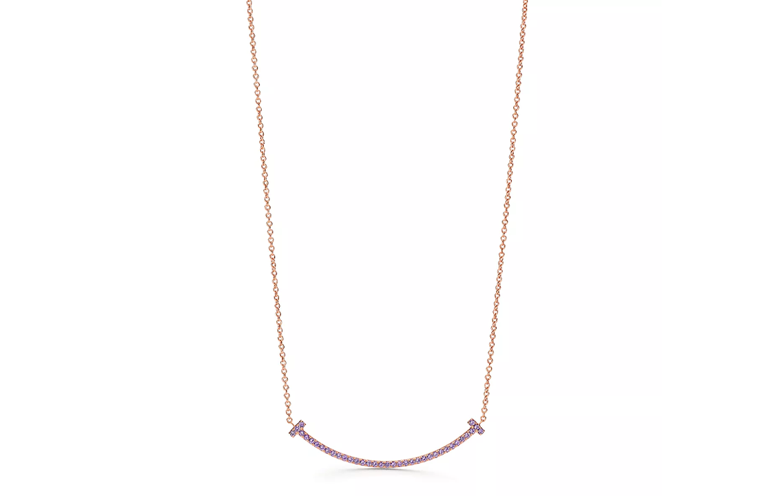 (Women) Tiffany & Co. T Smile Necklace Rose Gold K Gold  Jewelry. 71120562 圖 2