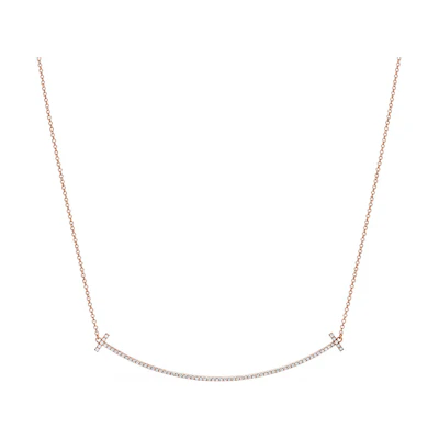 (Women) Tiffany & Co. T Smile Rose Gold Necklace for Women - Elegant & Minimalist Design 63821993