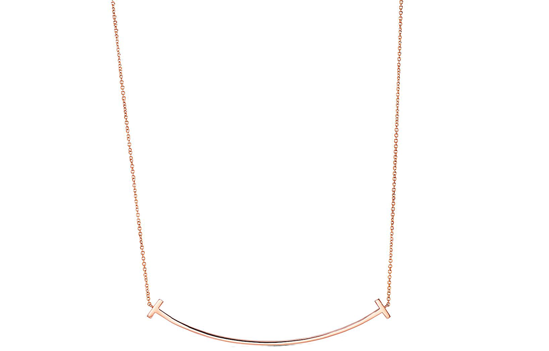 Lookbook (W) ティファニー Tスマイル ローズゴールド ネックレス 女性用 - エレガントでミニマルなデザイン 63821993