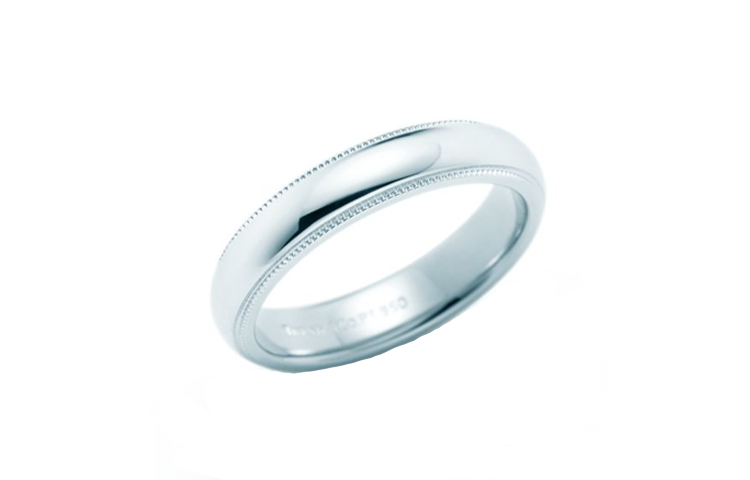 (Women) TIFFANY & CO. Textured Platinum Silver Ring for Women. GRP00377