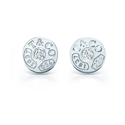 (Women) Tiffany & Co. Tiffany 1837® Diamond Hoop Earrings 18K White Gold for Women. 33285663