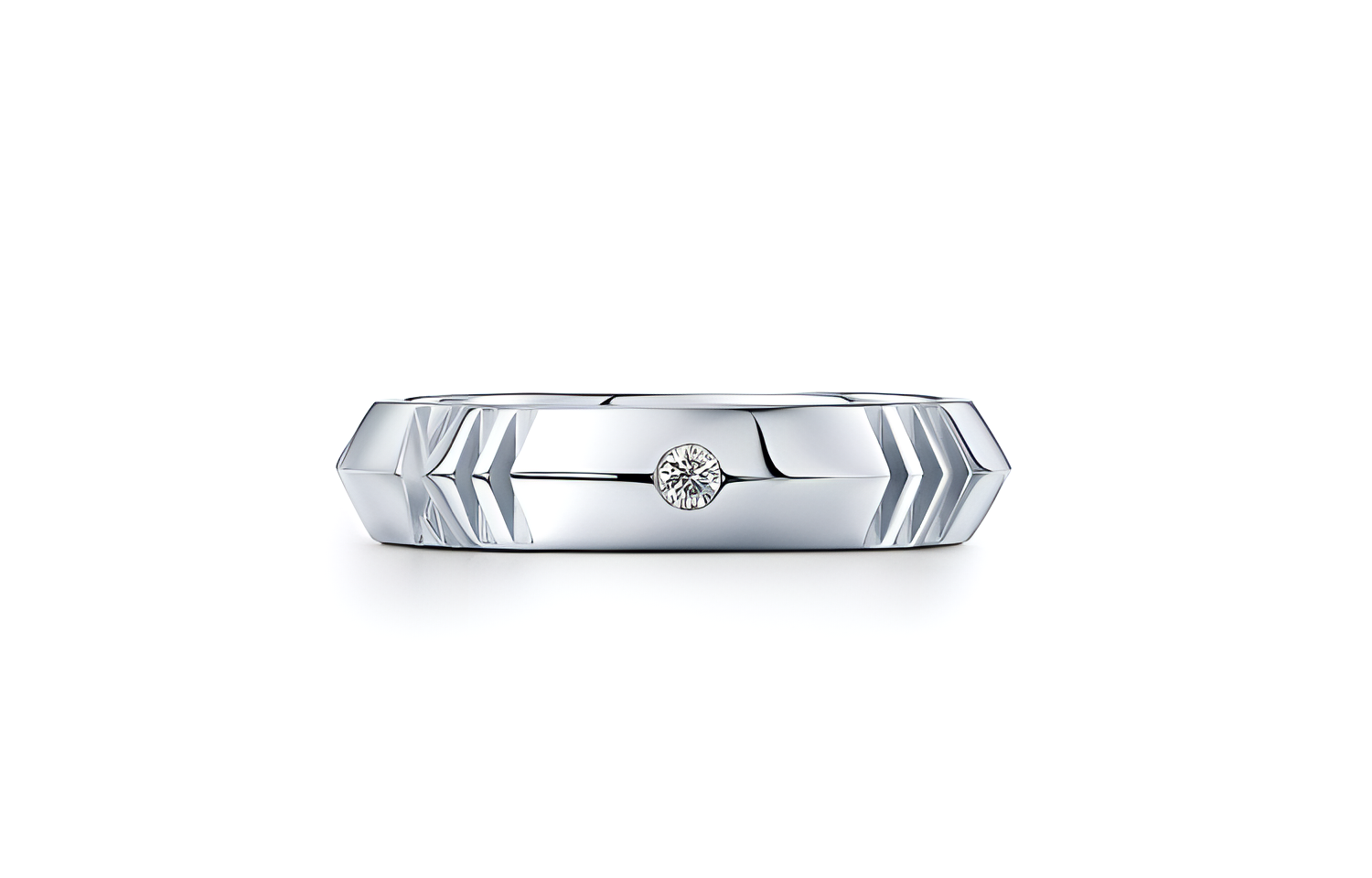 (Women) Tiffany & Co. Tiffany Atlas® X Narrow Ring 18K White Gold with Diamonds 4.5mm GRP11737