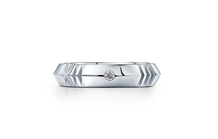 (Women) Tiffany & Co. Tiffany Atlas® X Narrow Ring 18K White Gold with Diamonds 4.5mm GRP11737 圖 2