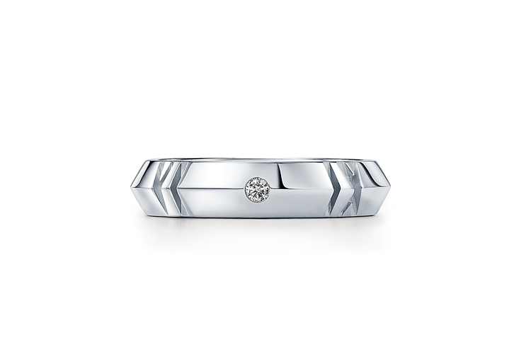 (Women) Tiffany & Co. Tiffany Atlas® X Narrow Ring 18K White Gold with Diamonds 4.5mm GRP11737 圖 3