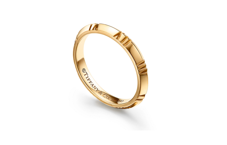 (Women) Tiffany & Co. Tiffany Atlas® X Narrow Ring 18K Gold 3mm  Yellow Gold Ring GRP11738 圖 3