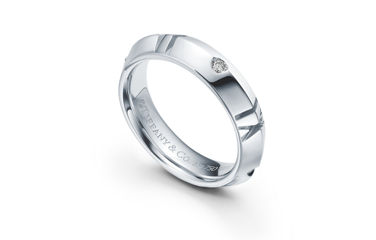 (Women) Tiffany & Co. Tiffany Atlas® X Narrow Ring 18K White Gold with Diamonds 4.5mm GRP11737 圖 4