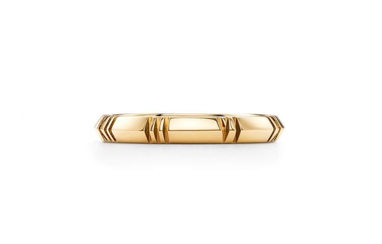 (Women) Tiffany & Co. Tiffany Atlas® X Narrow Ring 18K Gold 3mm  Yellow Gold Ring GRP11738 圖 4