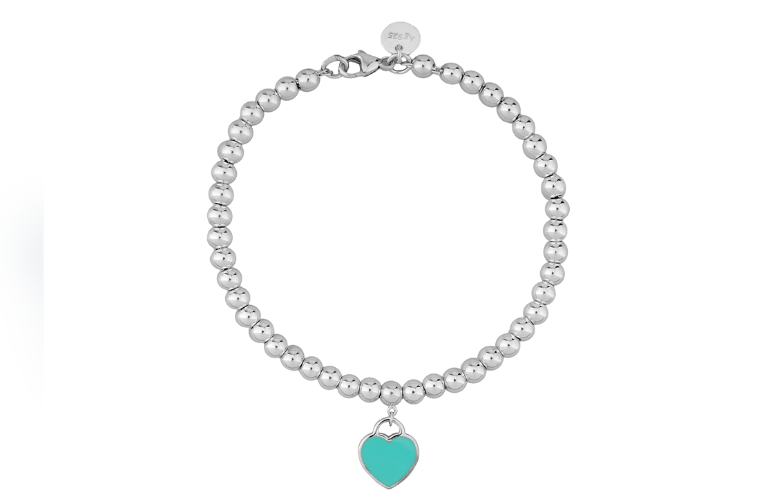 (Women) TIFFANY & CO. Tiffany Blue Diamond Bead 4mm Blue Silver Bracelet for Women GRP12057 圖 3