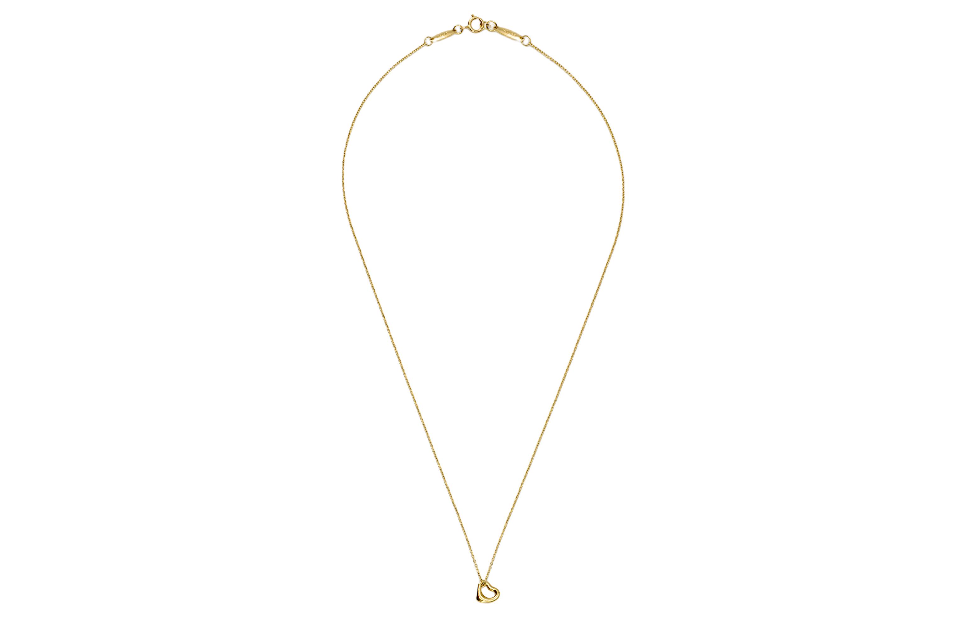 (Women) Tiffany & Co. Tiffany Elsa Peretti Open Heart Necklace 18K Yellow Gold . 60957398 圖 4