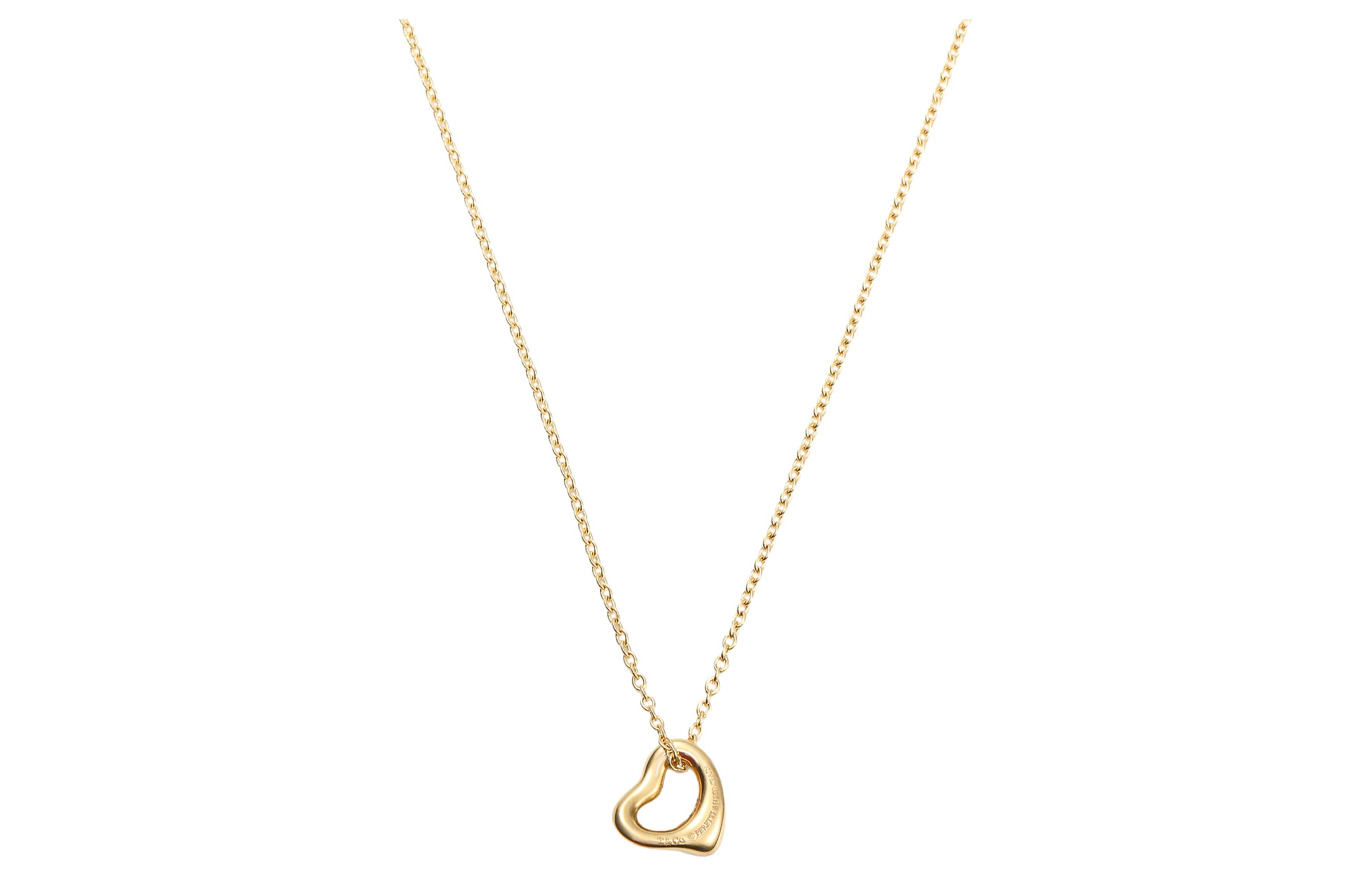 (Women) Tiffany & Co. Tiffany Elsa Peretti Open Heart Necklace 18K Yellow Gold . 60957398 圖 5