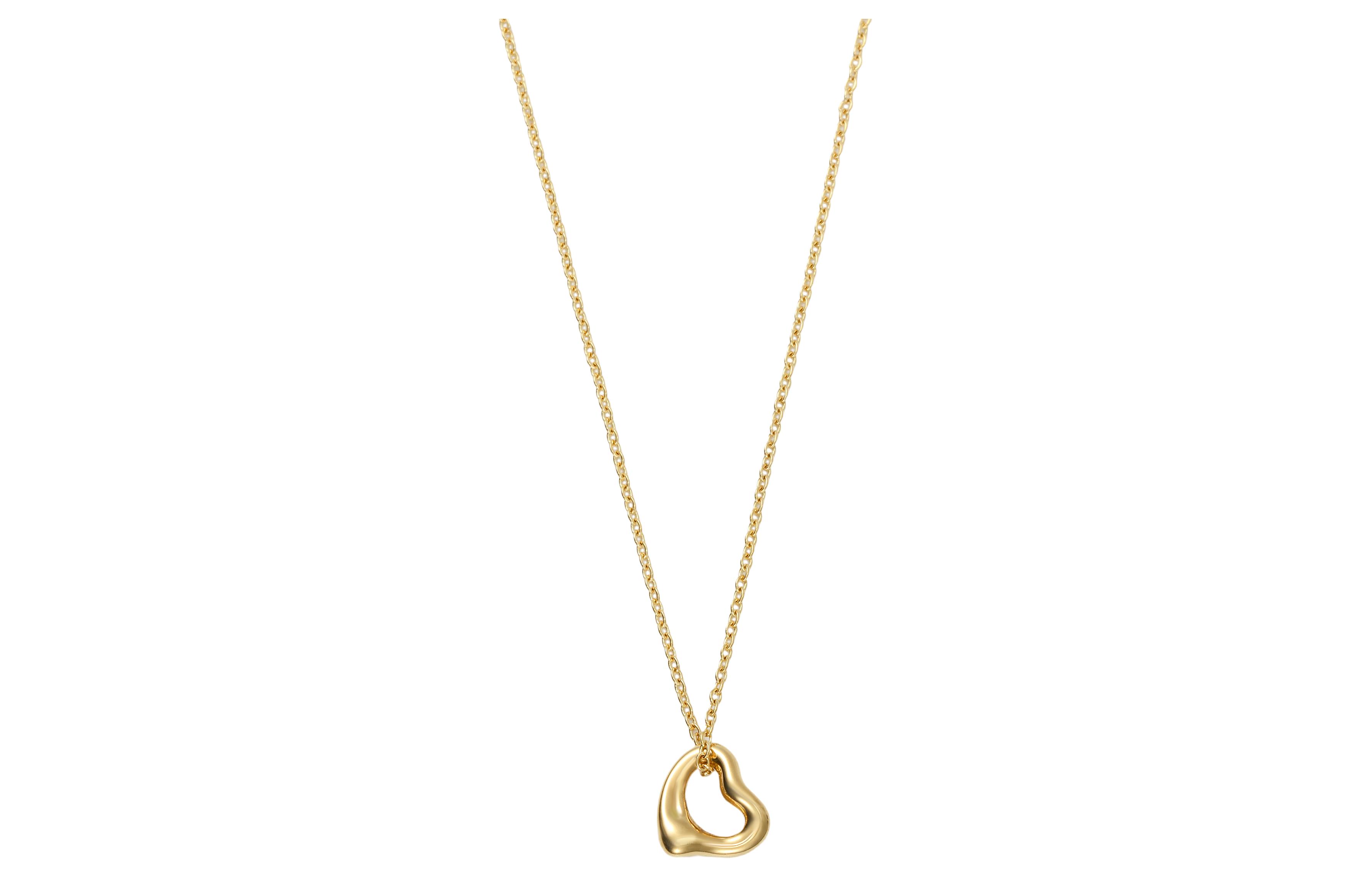 (Women) Tiffany & Co. Tiffany Elsa Peretti Open Heart Necklace 18K Yellow Gold . 60957398 圖 6