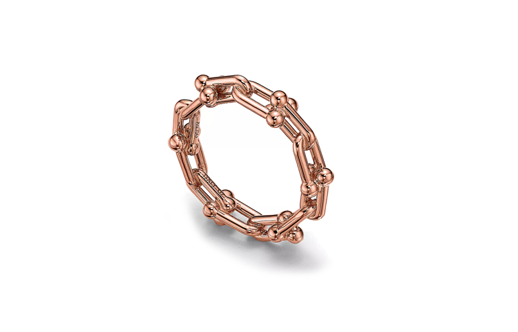 (Women) TIFFANY & CO. Tiffany HardWear Micro Link 18K Rose Gold Ring for Women. GRP12538 圖 2