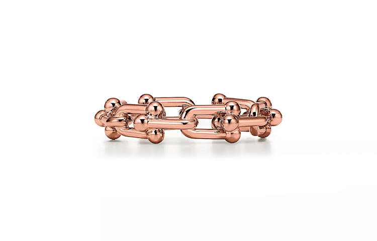 (Women) TIFFANY & CO. Tiffany HardWear Micro Link 18K Rose Gold Ring for Women. GRP12538 圖 3