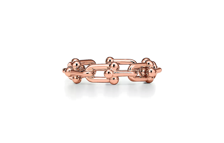 (Women) TIFFANY & CO. Tiffany HardWear Micro Link 18K Rose Gold Ring for Women. GRP12538 圖 4