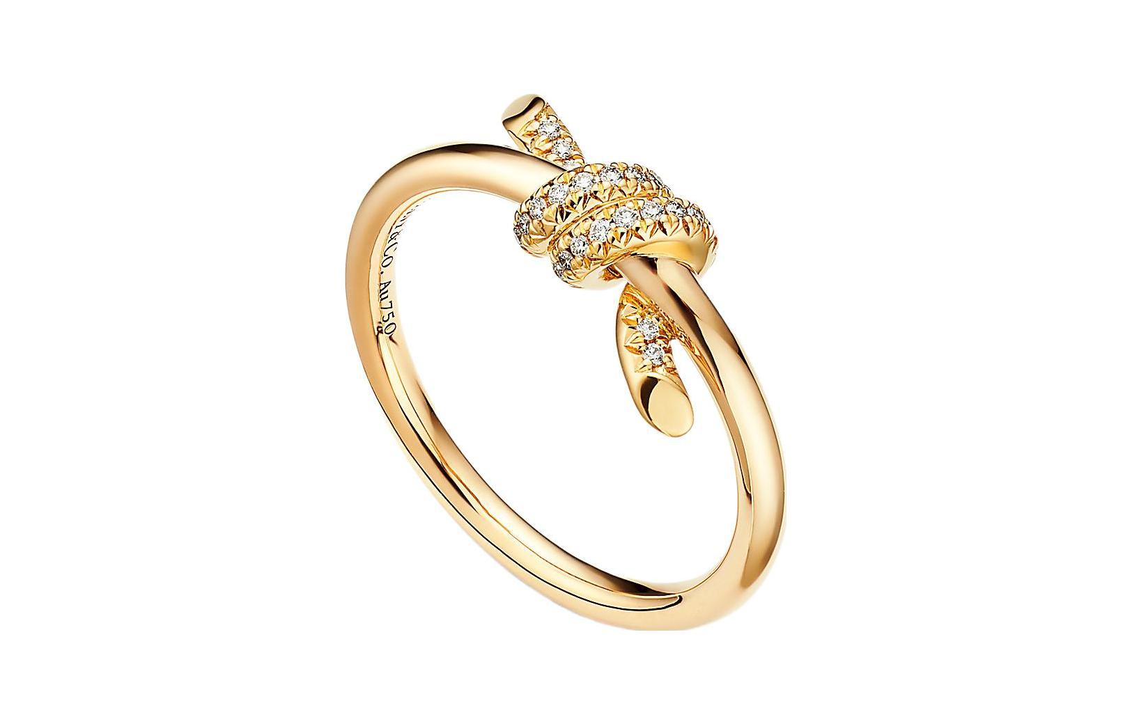 Lookbook (W) 蒂芙尼Tiffany Knot 18K金鑽石戒指 女款 GRP11992