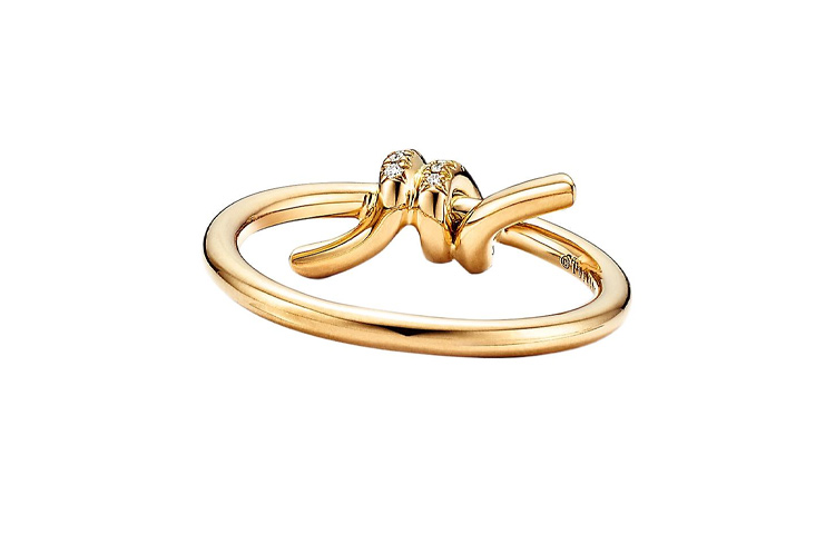 Shop (W) 蒂芙尼Tiffany Knot 18K金鑽石戒指 女款 GRP11992