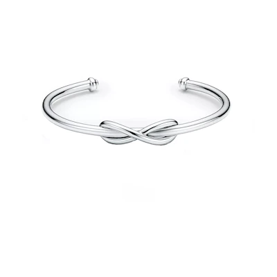 (Women) Tiffany & Co. Tiffany Knot Classic Minimalist Bangle Women’s Silver Bracelet 60012486