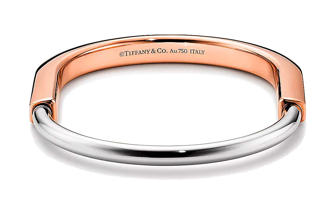 Lookbook (W) TIFFANY & CO. 蒂芙尼女款玫瑰金鎖扣手鍊，帶有品牌標誌設計。 73027365