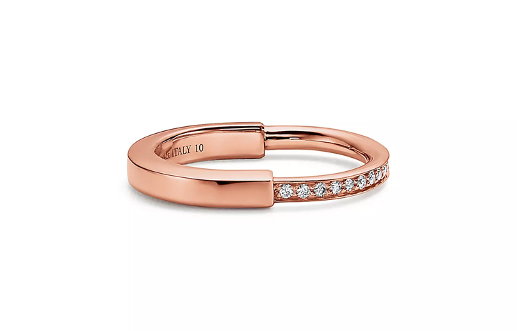 Lookbook (W) TIFFANY & CO. Tiffany Lock 鑽石18K玫瑰金戒指女款 GRP12355