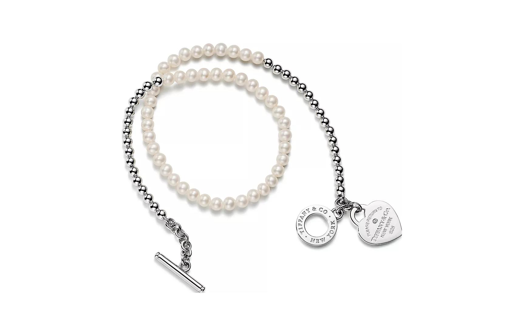 (Women) Tiffany & Co. Tiffany Return to Tiffany Beaded Wrap Pearl & Diamond Silver Bracelet for Women. 69783317 圖 3