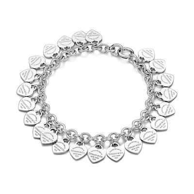 (Women) Tiffany & Co. Tiffany Return to Tiffany Heart Tag Charm Silver Bracelet. 60149426