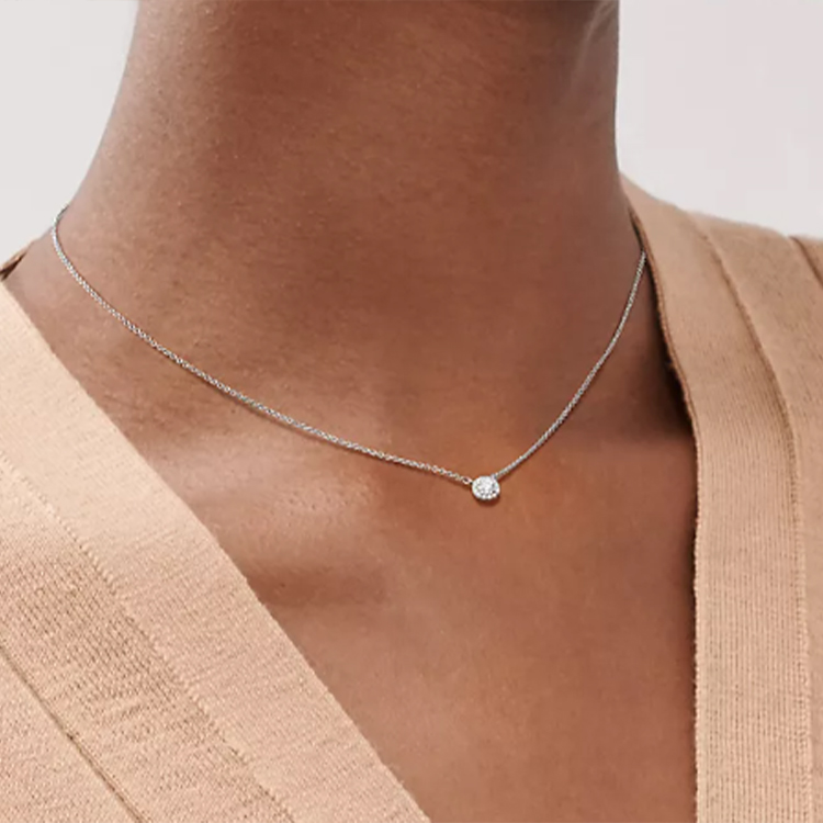 (Women) TIFFANY & CO. Tiffany Soleste Platinum Diamond Necklace Silver for Women. 60572844 圖 4