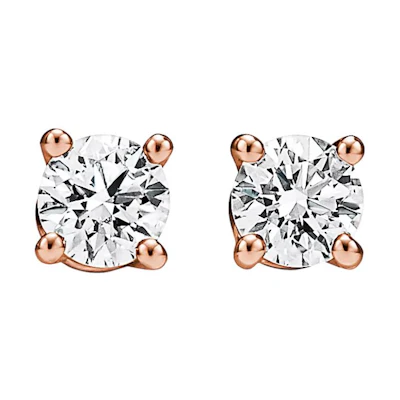 (Women) TIFFANY & CO. Tiffany Solitaire Diamond 18K Rose Gold Earrings for Women. GRP06423