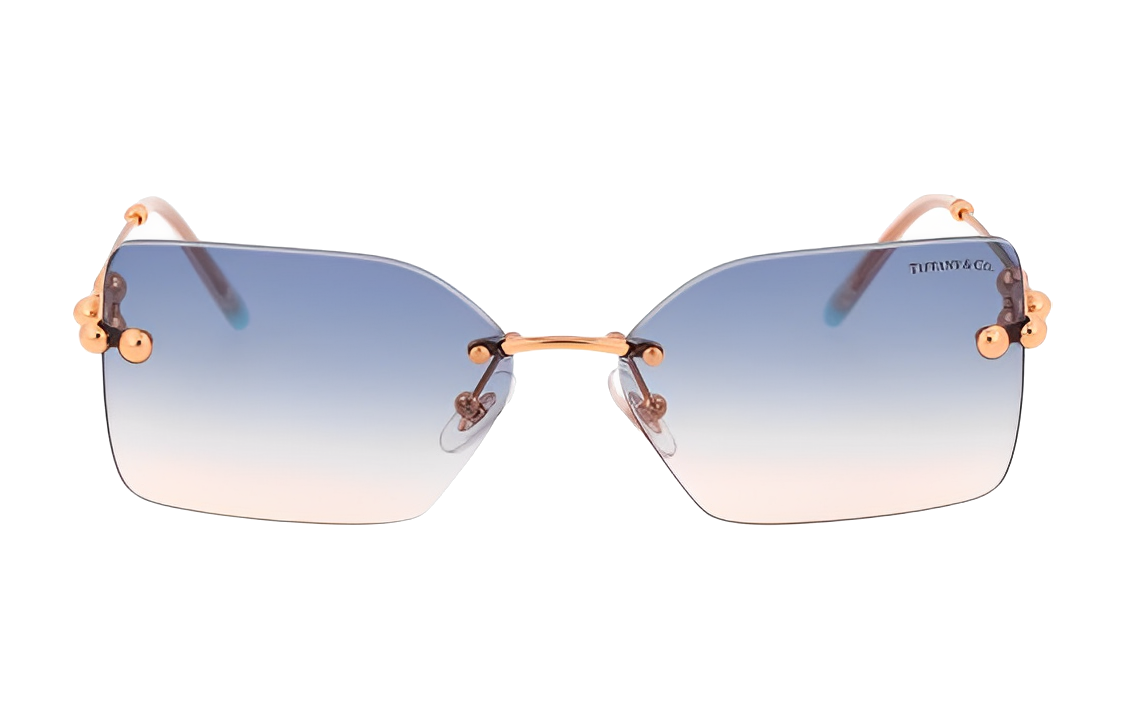 (Women) Tiffany & Co. Tiffany Stylish Alloy Frame Irregular Rose Gold Sunglasses for Women. 0TF3088610516 圖 3