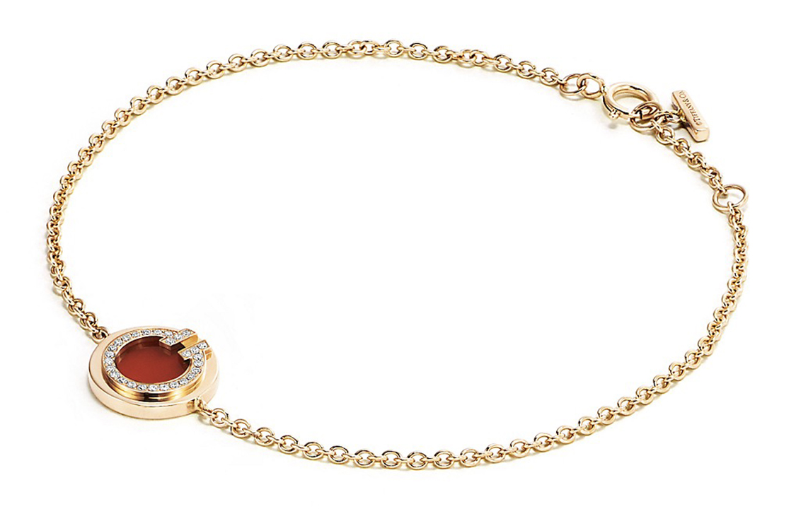 (Women) Tiffany & Co. Tiffany T-Series Red Carnelian Diamond Bracelet 18K Gold  Gold Red. GRP11235 圖 3