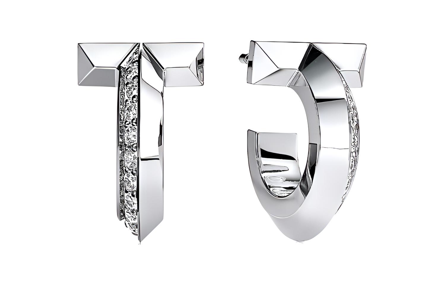 (Women) Tiffany & Co. Tiffany T Diamond Hoop Earrings Silver -  Accessory 69783031