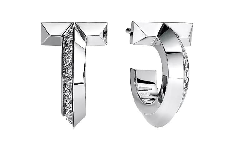 (Women) Tiffany & Co. Tiffany T Diamond Hoop Earrings Silver -  Accessory 69783031 圖 2