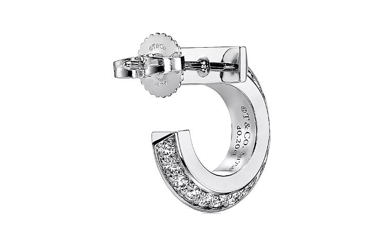 (Women) Tiffany & Co. Tiffany T Diamond Hoop Earrings Silver -  Accessory 69783031 圖 4
