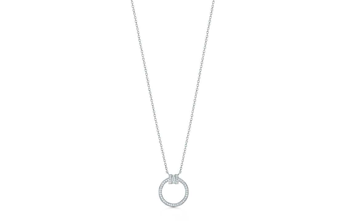 (Women) Tiffany & Co. Tiffany T Diamond Necklace 18K White Gold for Women 63843148