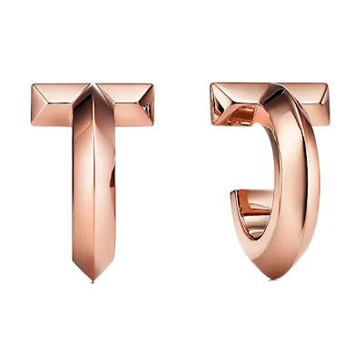 (Women) Tiffany & Co. Tiffany T Series 18K Rose Gold Earrings for Women - Rose Gold Color. 70811197