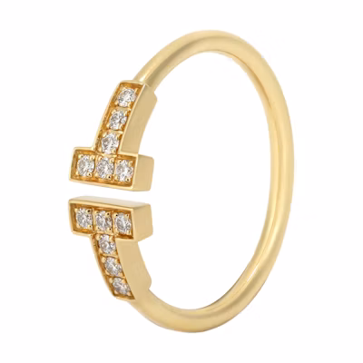 (Women) Tiffany & Co. Tiffany T Series Diamond Ring 18K Gold Ring GRP07759