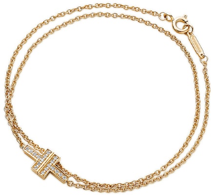 (W) 蒂芙尼T系列雙鍊鑽石手鍊18K金 GRP10623 Lookbook (W) 蒂芙尼T系列雙鍊鑽石手鍊18K金 GRP10623