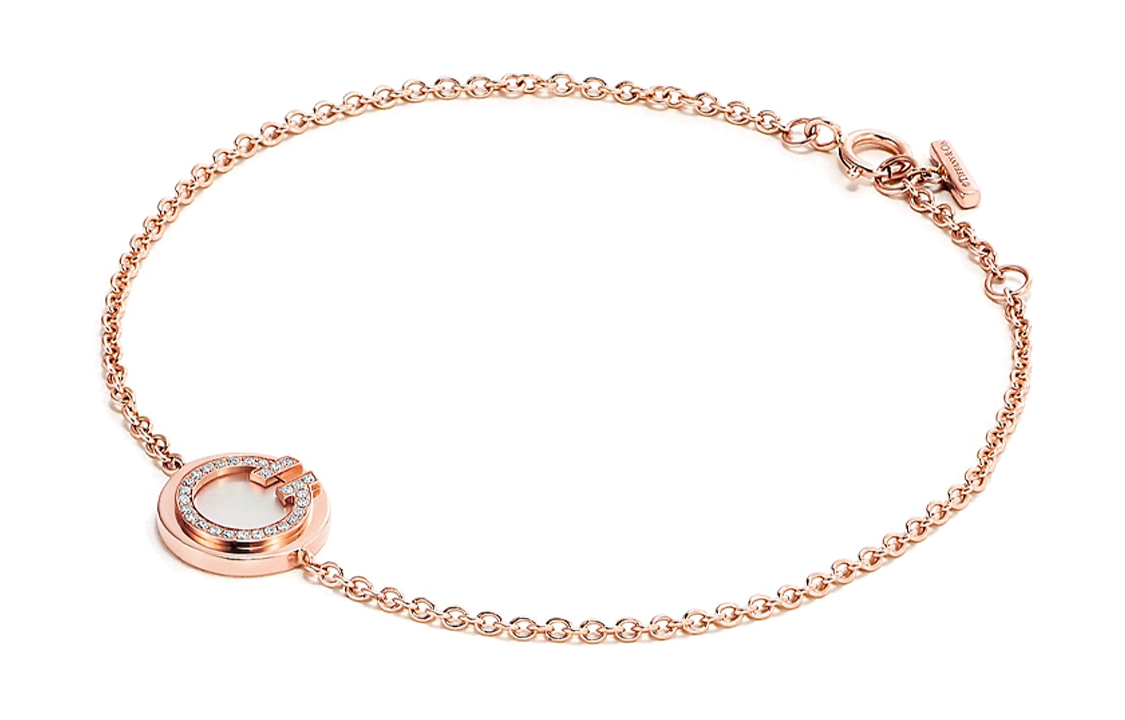 (Women) Tiffany & Co. Tiffany T Series Elegant Diamond & Mother-of-Pearl Circle Bracelet - Rose Gold. GRP11099 圖 3