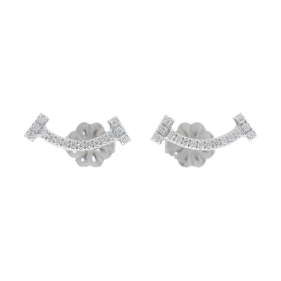 (Women) Tiffany & Co. Tiffany T Smile Diamond Earrings Women’s Platinum. 36667168