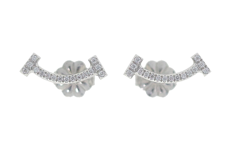 (Women) Tiffany & Co. Tiffany T Smile Diamond Earrings Women’s Platinum. 36667168 圖 2