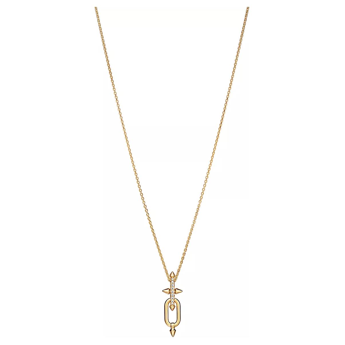 (Women) Tiffany & Co. Titan by Pharrell Williams Diamond Pendant 18K Gold Necklace Gold 73471117 圖 2