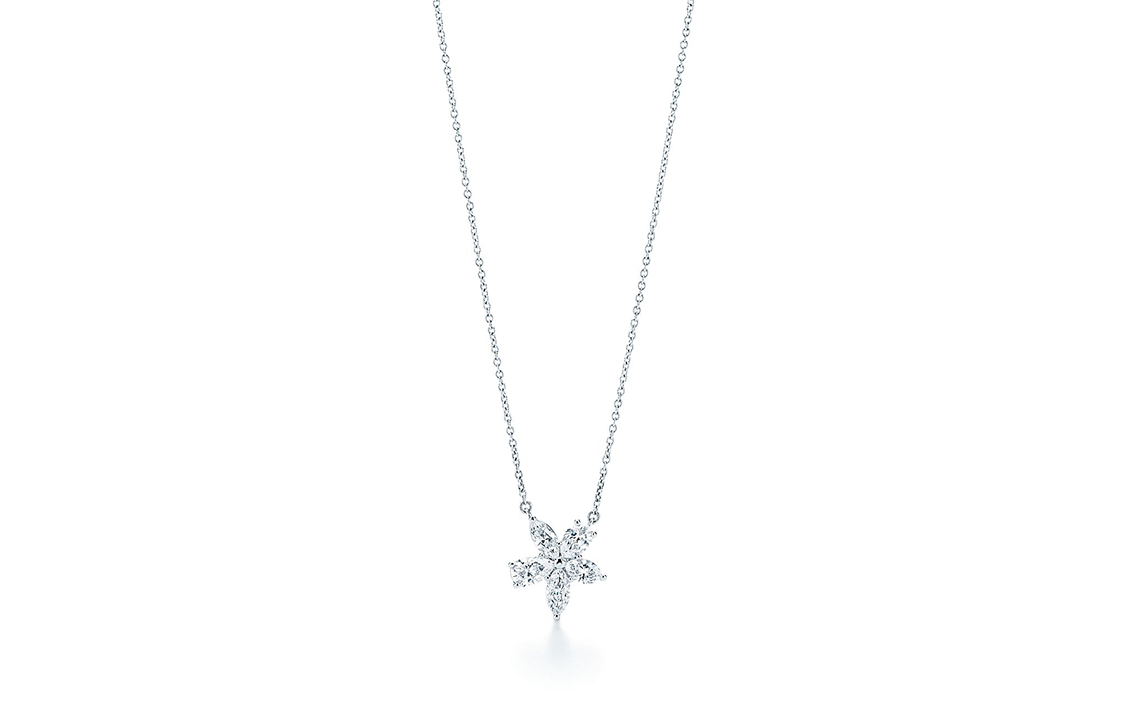 (Women) Tiffany & Co. Victoria™ Floral Cluster Necklace for Women in Silver. GRP11464