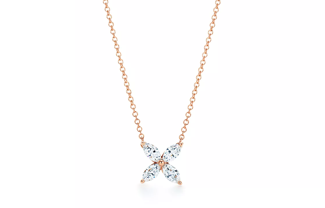 (Women) TIFFANY & CO. Victoria Diamond Pendant 18K Rose Gold Necklace for Women 60011631