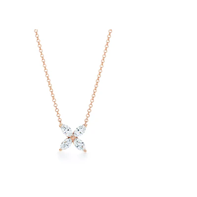 (Women) TIFFANY & CO. Victoria Diamond Pendant 18K Rose Gold Necklace for Women 60011631