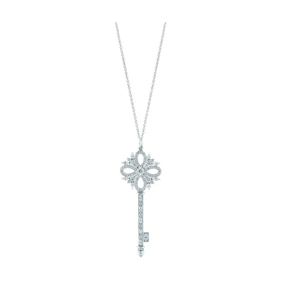 (Women) Tiffany & Co. Victoria Key Pendant Necklace Medium Platinum for Women GRP09208