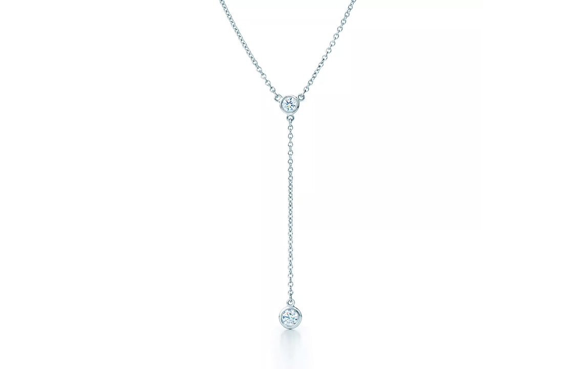 (Women) TIFFANY & CO. Y Pendant Platinum 950 Diamond Necklace for Women Silver 60138713