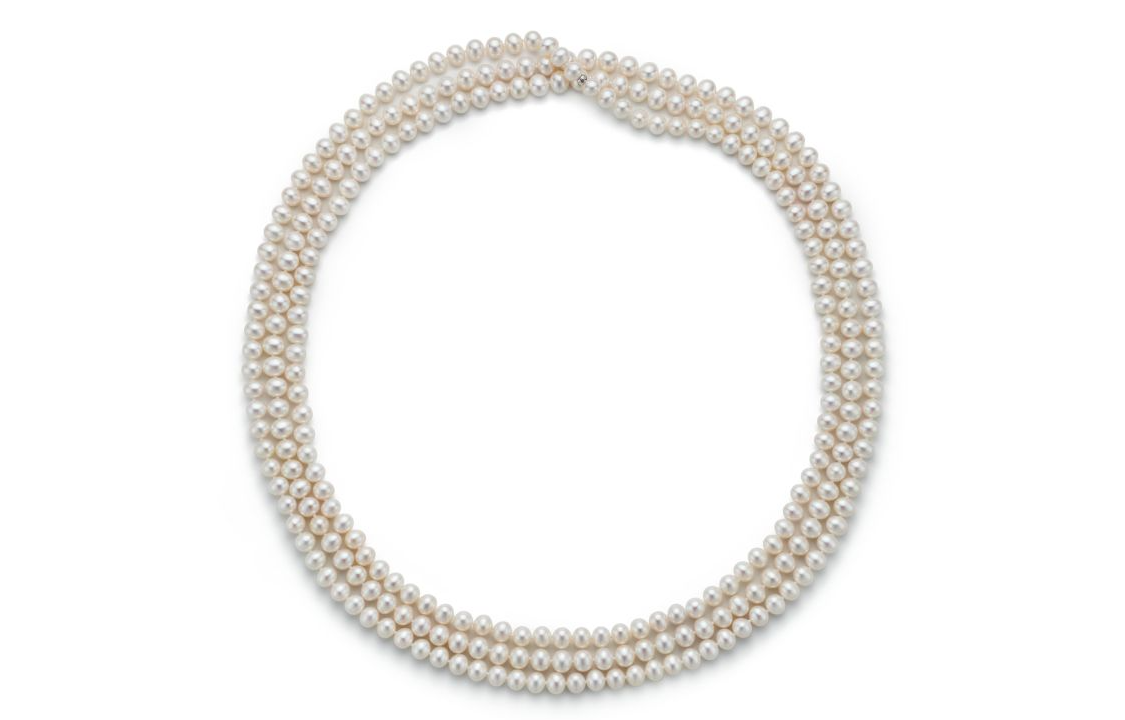 (Women) TIFFANY & CO. Ziegfeld Freshwater Pearl Sterling Silver Necklace White 60125986 圖 3