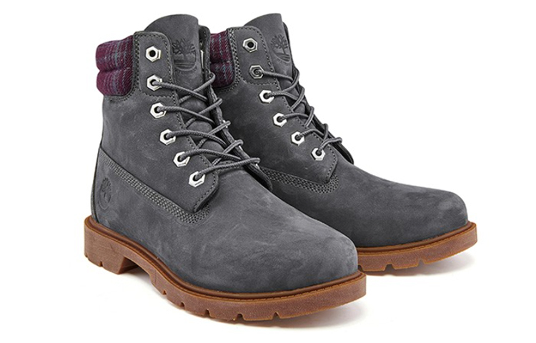 (W) Timberland Linden Woods 6 Inch Waterproof Boots 'Dark Grey and Printed Collar' 圖 4