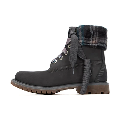 (W) Timberland Lindon Woods 6 Inch Waterproof Boot 'Dark Grey Nubuck and Black Printed Collar'